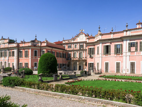 The imposing baroque garden of a beautiful villa of the eighteenth century