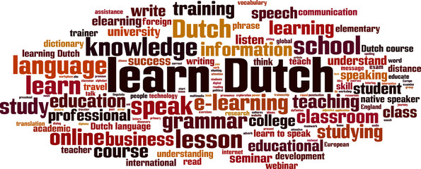 Learn Dutch word cloud