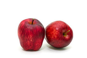 Isolated red apple sliced on white background