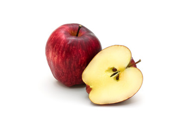 Isolated red apple sliced on white background