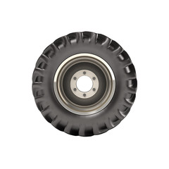 Off-road wheel isolated on white background side view without shadow 3D