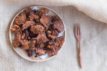 Thai cuisine of fried fishcake (Tod Mun Pla)