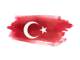 Turkey flag grunge painted background