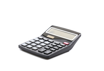 black calculator isolated on white background