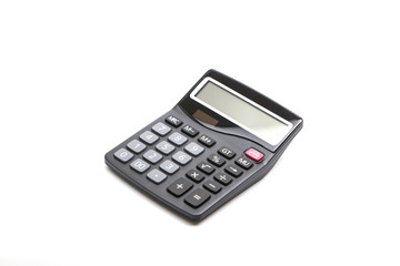 black calculator isolated on white background