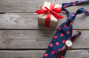 Happy Fathers Day card on rustic wood background