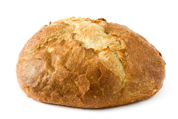 Round baked bread isolated

