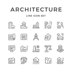 Set line icons of architecture - obrazy, fototapety, plakaty