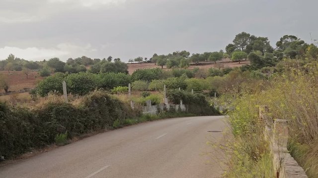Farms in the suburbs of Cala Mendia Rural roads among farms, fields and gardens.