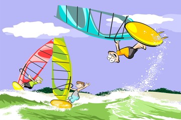 Summer and windsurfing
