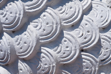 white cement architecture wall. old asia style art design details wallpaper background.