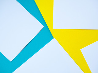 forms white to yellow and blue background, bright colours, empty space for text