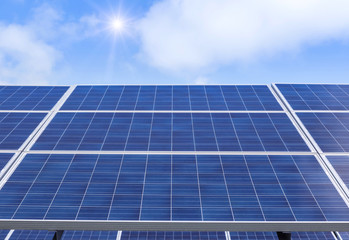 Obraz premium solar panels in power station alternative energy from the sun 