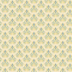 Vector damask vintage seamless pattern background.