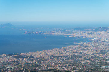 Fototapeta na wymiar High view of Naples, Italy