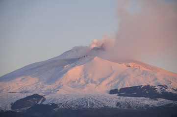 Etna, veduta d'inverno