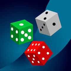 Dice vector casino design background.