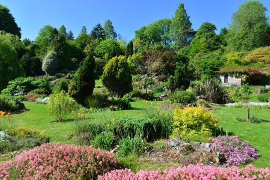 A public rock garden in Brighton, Sussex on a spring morning.