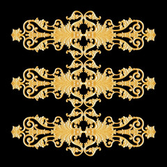 Ornament elements, vintage gold floral designs