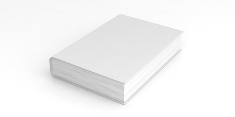 Blank book template on white background. 3d illustration