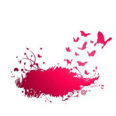 Abstract painted grunge stains background. Vector illustration.