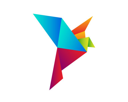 Modern Creative Origami Bird Logo
