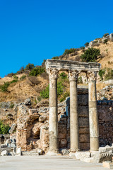 Obraz premium Columns at Ephesus ancient city, Izmir province, Turkey