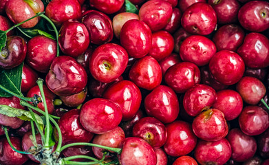 Fresh cherries background