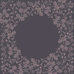 Layout template design with the branches, bushes, leaves,