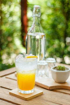 Orange soda in tropical