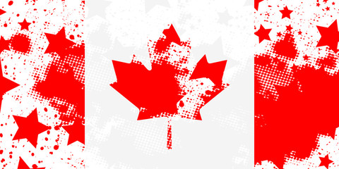 Canadian flag. Vector grunge flag. Using for decoration works.