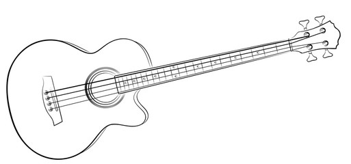 Naklejka premium Sketch Bass guitar. 