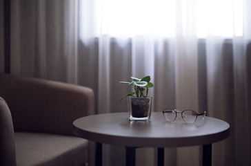 corner of hotel room