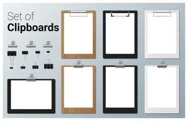 Foto op Plexiglas Set of realistic clipboards , vector, illustration © littleartvector