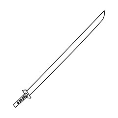 outline samurai sword warrior weapon icon vector illustration