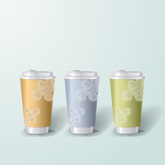 Mockup template for branding and product designs. Isolated realistic cups for coffee or tea and unique design. Easy to use for advertising branding and marketing.