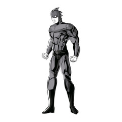 Fototapeta na wymiar superhero figure standing proud image vector illustration