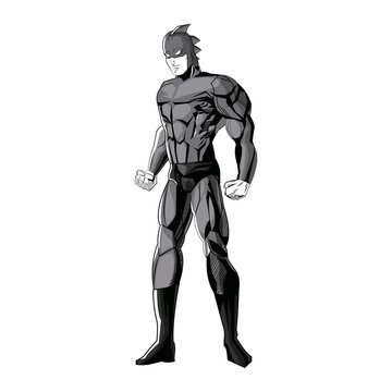 superhero figure standing proud image vector illustration