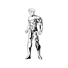 superhero figure standing proud image vector illustration