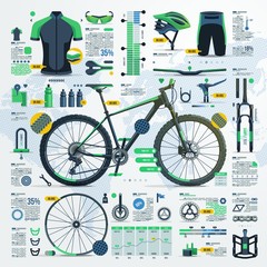 Fototapeta premium crosscountry montain bike infographic