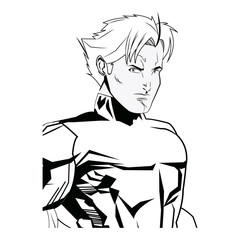 portrait super hero strong male justice symbol vector illustration