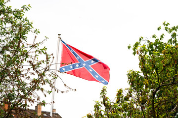US confederate national flag waving