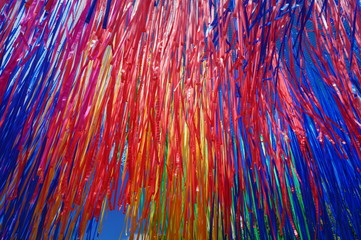Colorful ribbons in the wind - Colorful abstract rainbow ribbons
