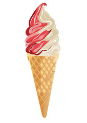 Cherry ice cream cone