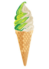 Kiwi ice cream cone