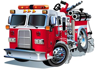 Vector cartoon firetruck - 156313338