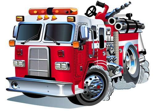 Vector cartoon firetruck