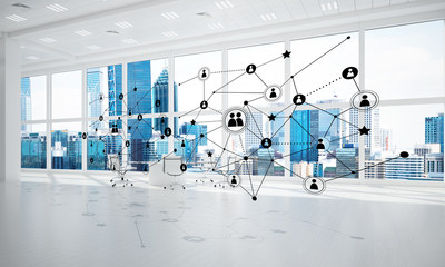 Networking and wireless connection as concept for effective modern business