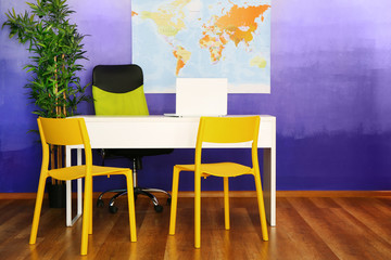 Office interior of travel agency