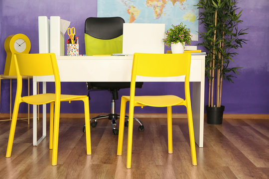 Office interior of travel agency